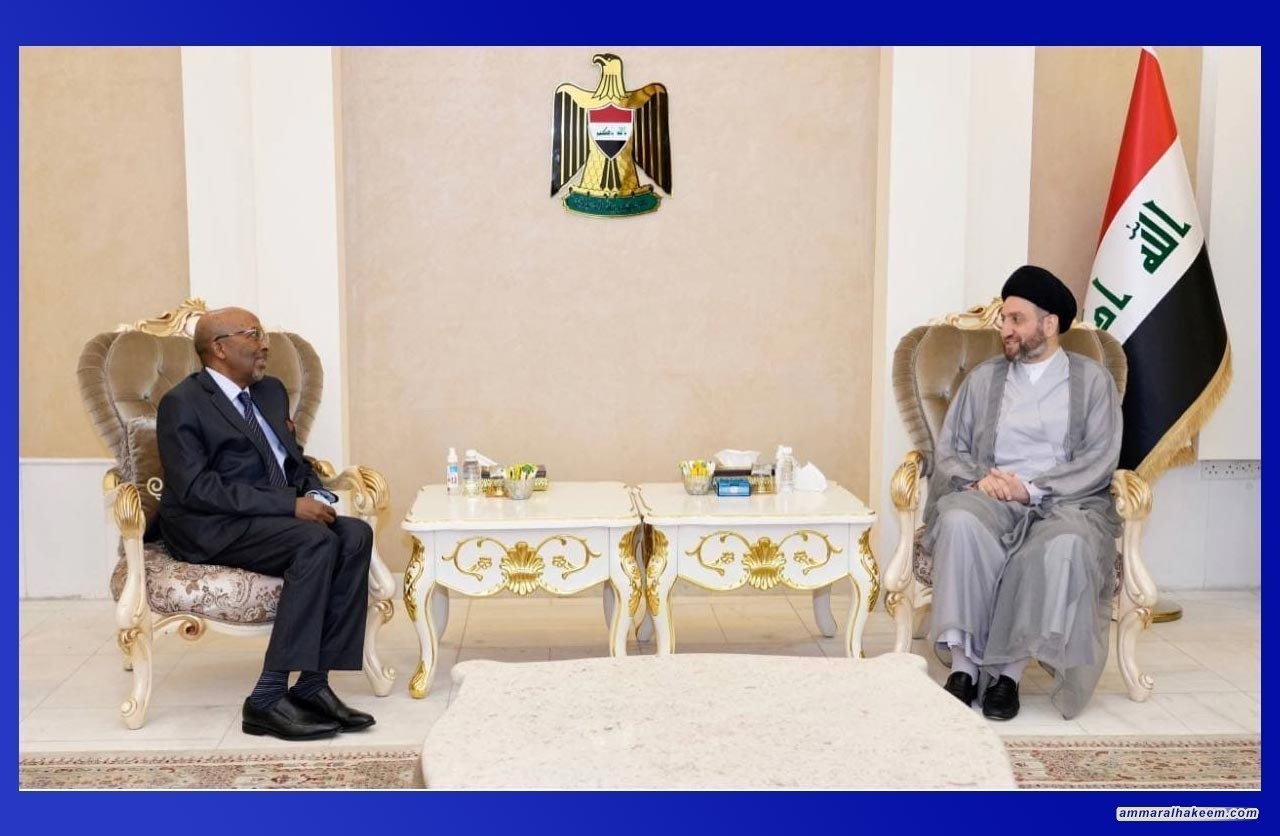 خاوةن مةقام عةممار حةكيم لة بةغداد ثيَشوازي لة بالَويَزي سودان كرد
