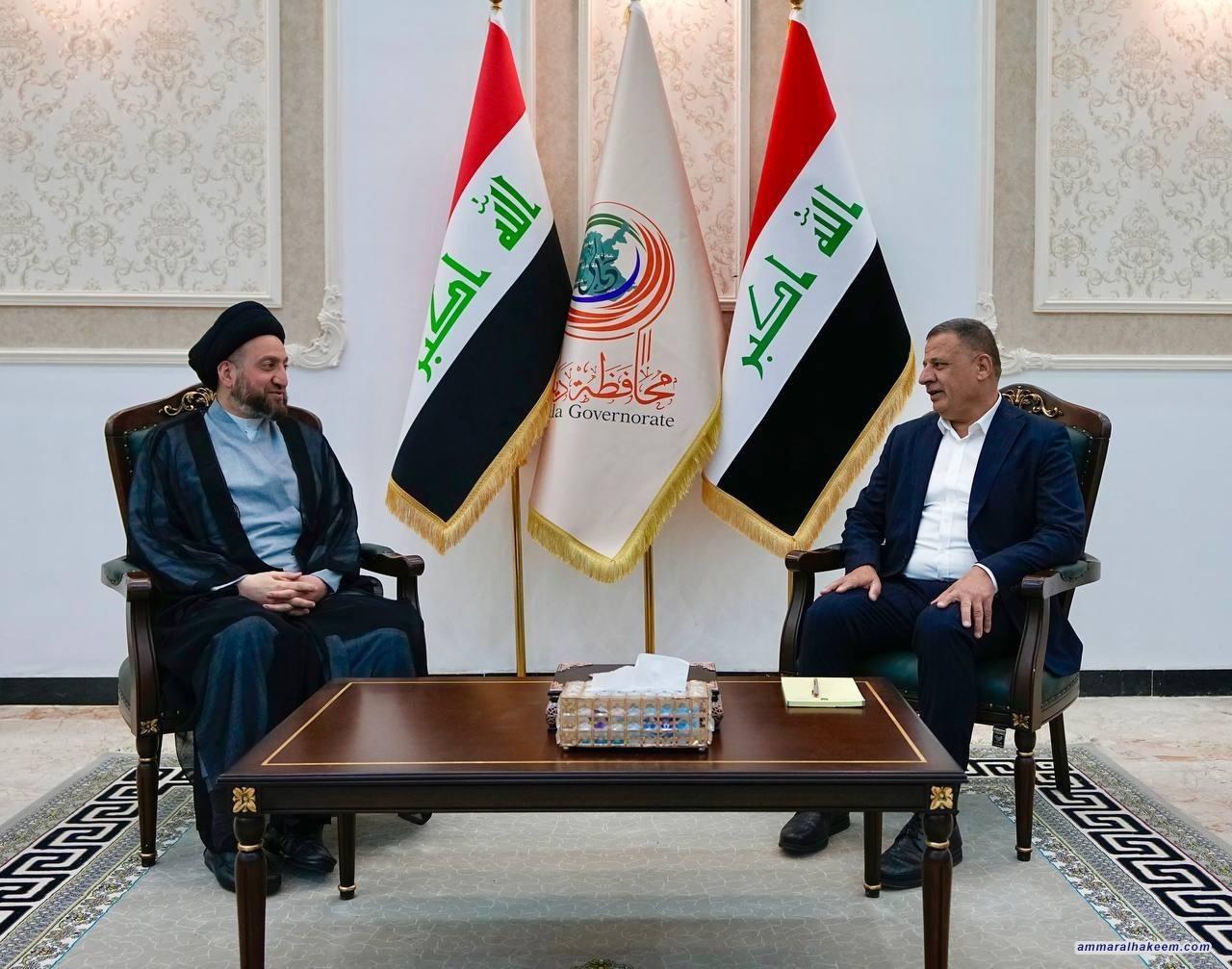 السيد الحكيم يلتقي محافظ ديالى ومدراء الدوائر وقادة الاجهزة الامنية ويدعو لاعتماد الخطط الاستراتيجية لتقديم الخدمات