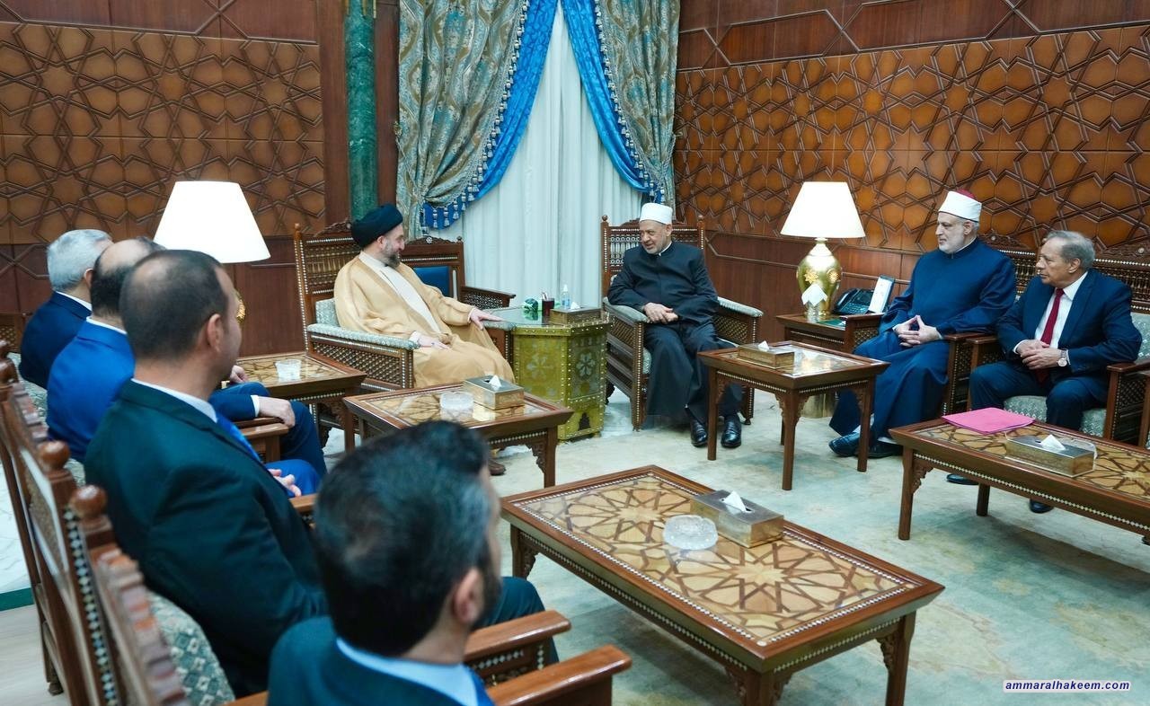 Sayyid Al-Hakeem meets Sheik Al-Azhar, stresses converging visions need between Islamic doctrines