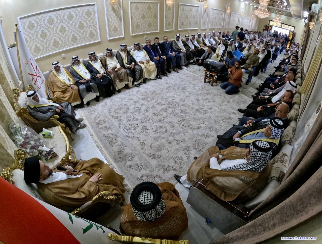 Sayyid Al-Hakeem praises Abu Ghraib’s people’s stand against terrorism, emphasizes everyone feels current security stability after previous period security confusion