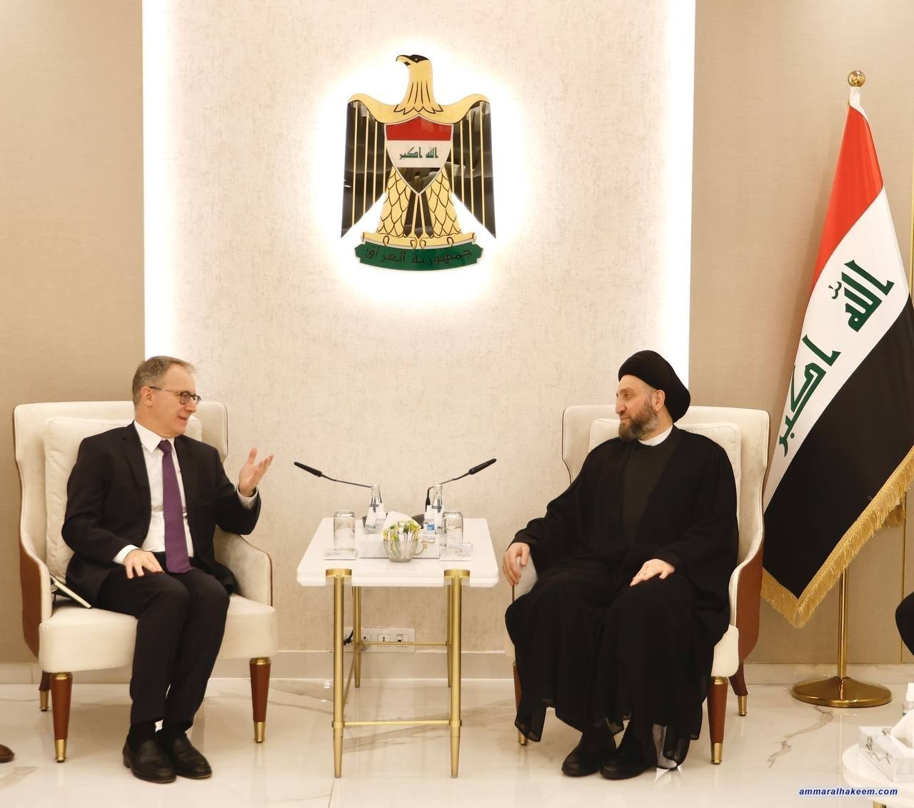 Sayyid Al-Hakeem discusses common interests issues with Italian Ambassador