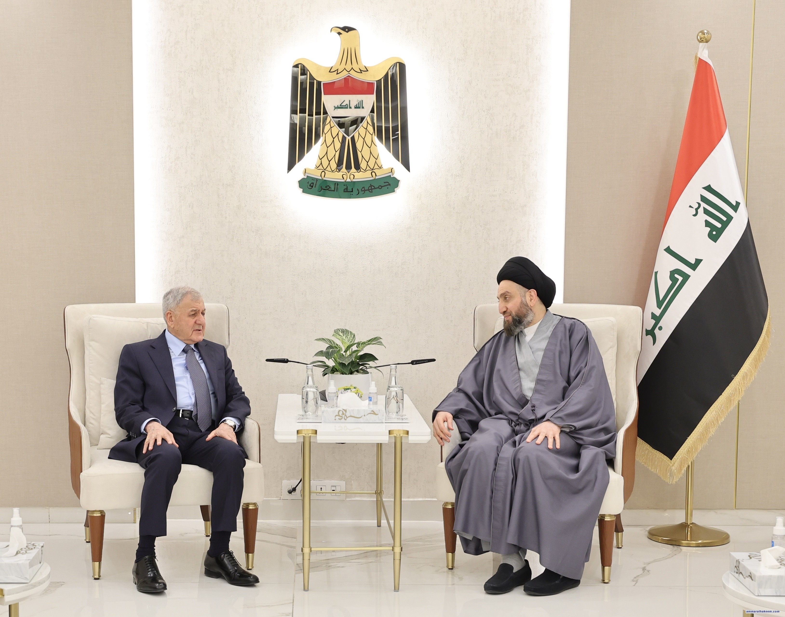 السيد الحكيم يبحث مع رئيس الجمهورية مستجدات الوضع السياسي ودعم الحكومة في تنفيذ برنامجها الخدمي