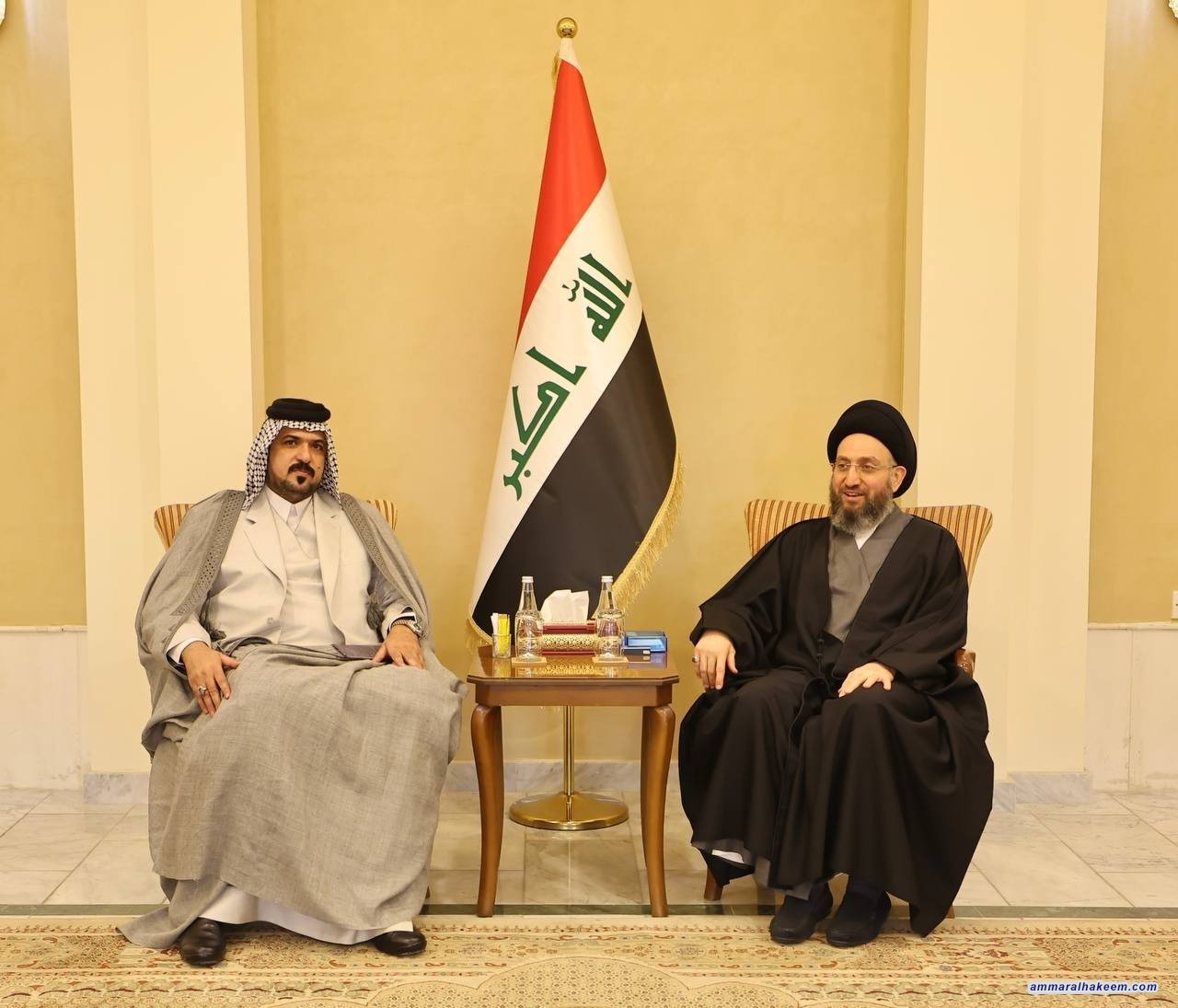 Sayyid Al-Hakeem Meets Sheikh Harith Faisal Mutashar Falih Al-Ugaili, Al-Ugail Tribes Leader in Iraq