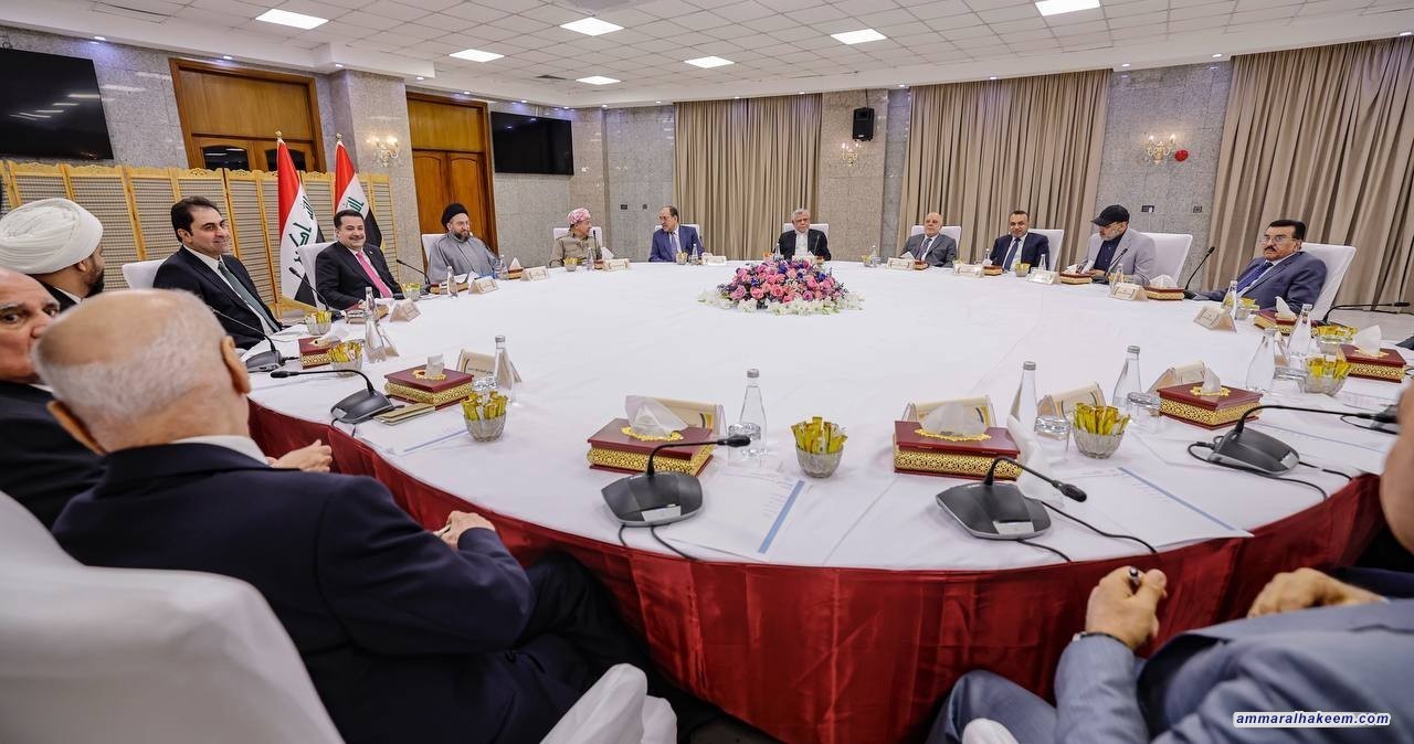 With Coordination Framework leaders present, Sayyid Al-Hakeem receives Masoud Barzani