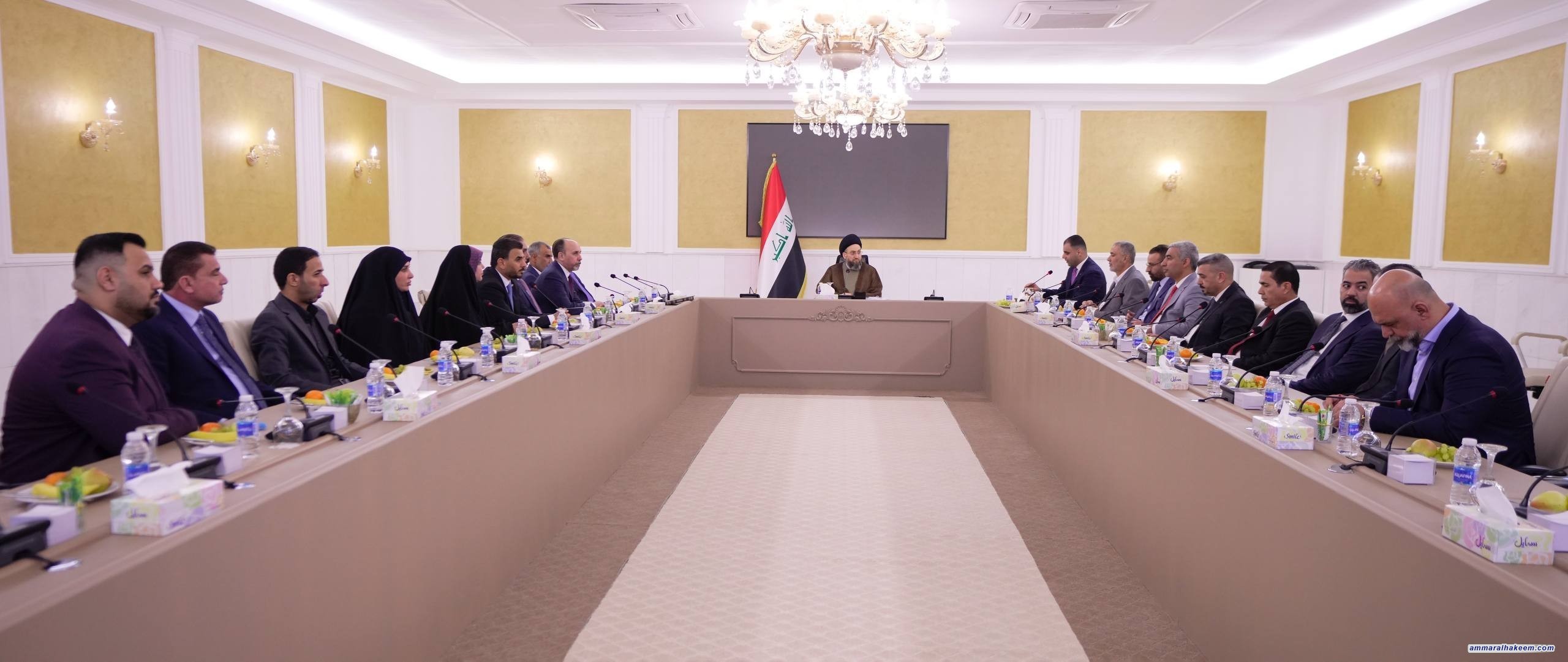السيد الحكيم يستقبل نواب تحالف قوى الدولة الفائزين: العمل الحقيقي يبدأ بعد الانتخابات