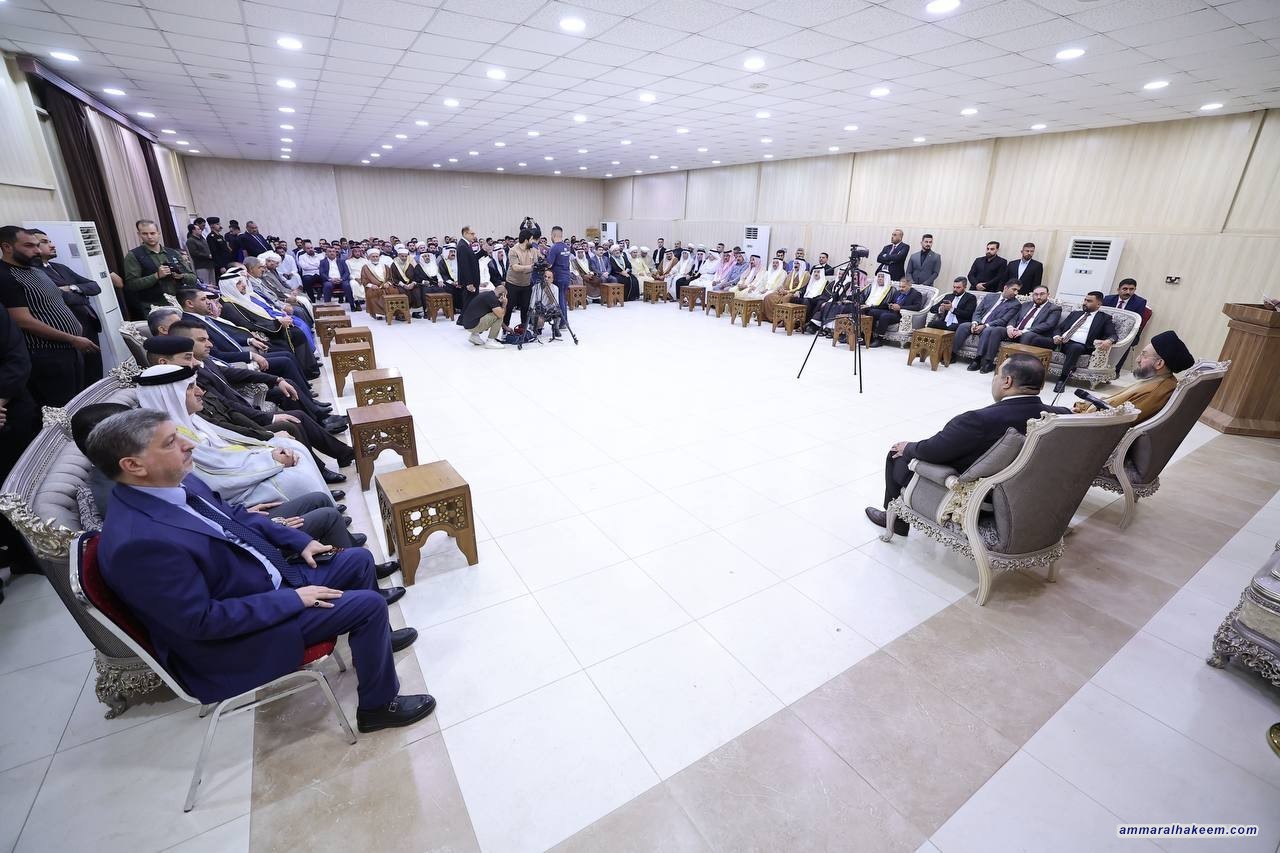 Sayyid Al-Hakeem Stresses Iraqi Unity, Stability During Meeting with Samarra Tribal Sheiks, Dignitaries