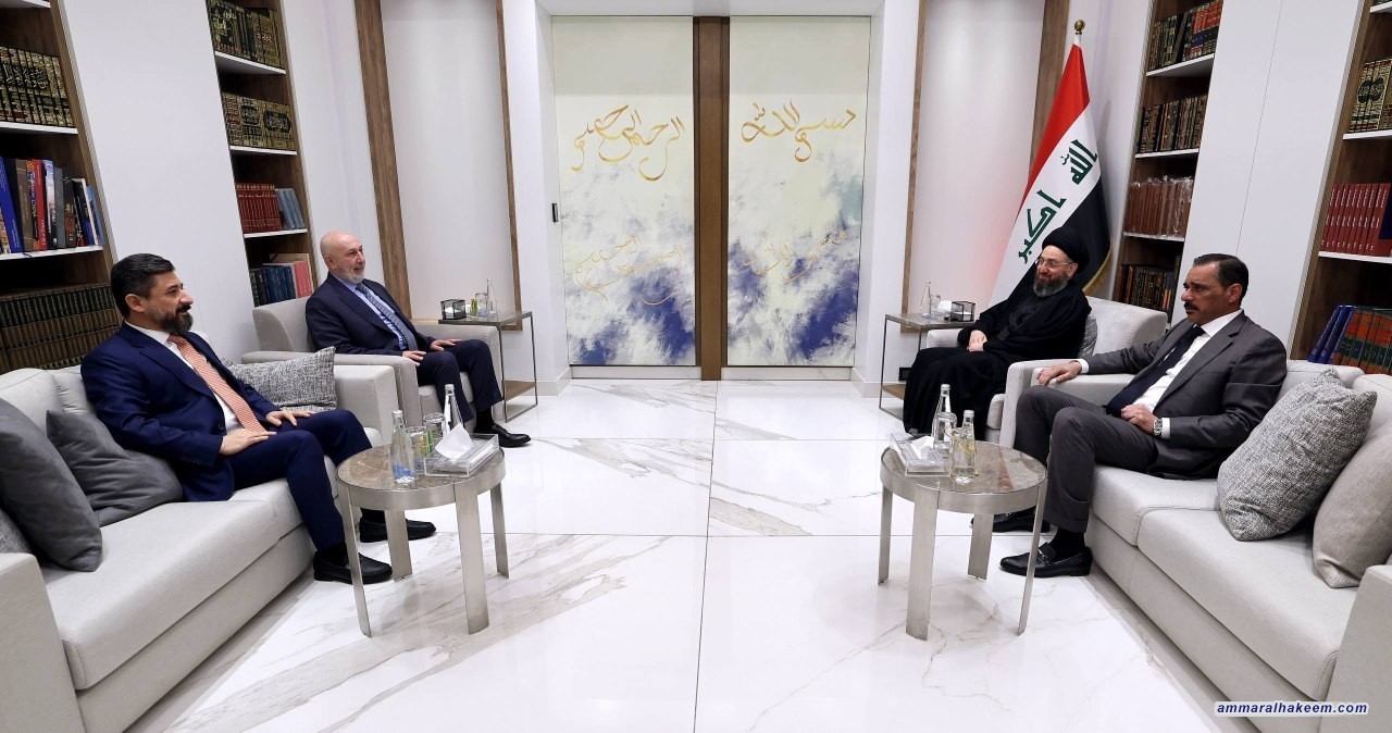 السيد الحكيم يستقبل وفد الاتحاد الوطني الكردستاني ويؤكد على الاستقرار والالتزام الدستوري