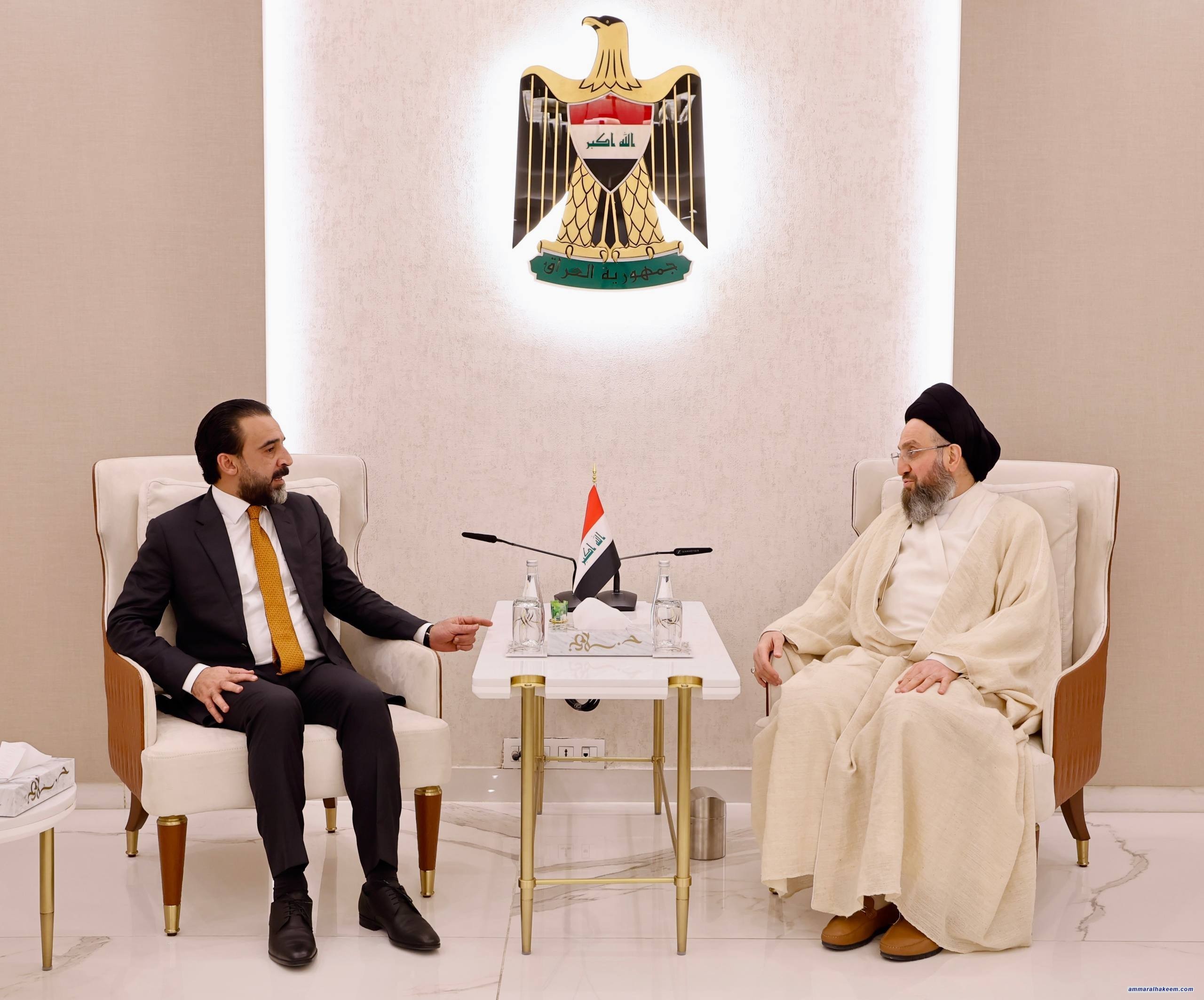 السيد الحكيم يستقبل محمد الحلبوسي لبحث تطورات المشهد السياسي والأمني في العراق والمنطقة